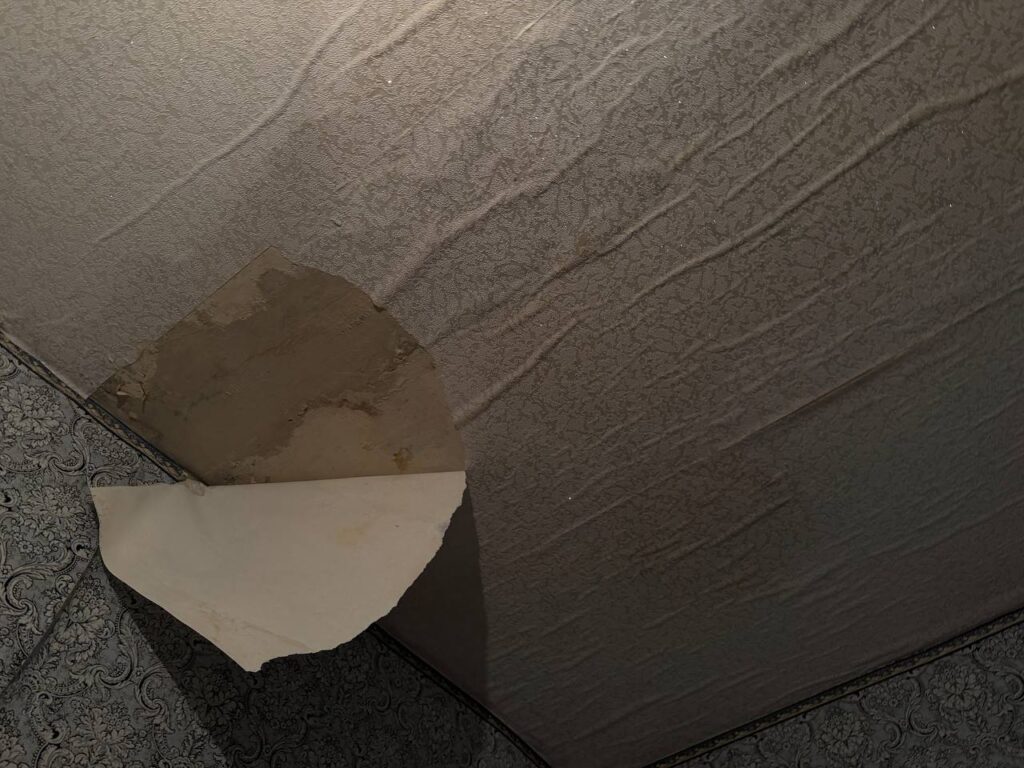 В Луганську в одному з будинків будівельники не закінчили ремонтні роботи даху: квартири почало затоплювати