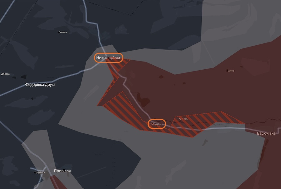 ЗСУ не дали росіянам проникнути у два села під Запоріжжям, а окупанти просунулися на Донеччині. DeepState оновив мапу