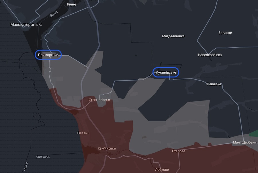 ЗСУ не дали росіянам проникнути у два села під Запоріжжям, а окупанти просунулися на Донеччині. DeepState оновив мапу