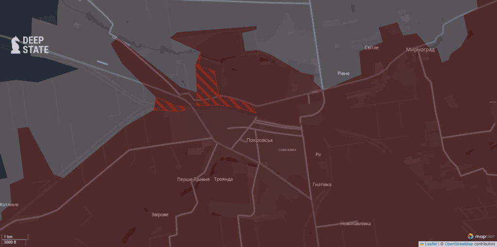 DeepState оновили мапу бойових дій: Покровськ &mdash; майже під контролем окупантів