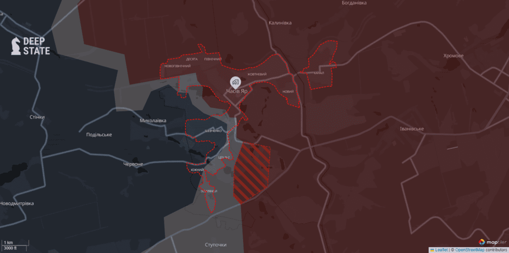 Окупанти атакували поблизу Часового Яру. Оновлена мапа DeepState