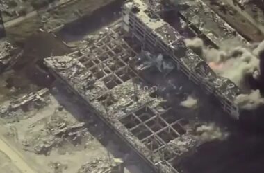 З&rsquo;явилося відео наслідків удару по складу дронів Shahed біля Донецького аеропорту